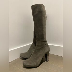 Lloyd Germany Gray Over the Knee Suede Boots with Block Heel
